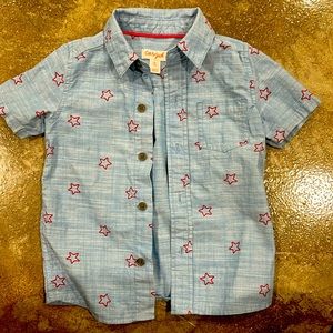 Cat & Jack Boys 3T Button Down Chambray Shirt worn once